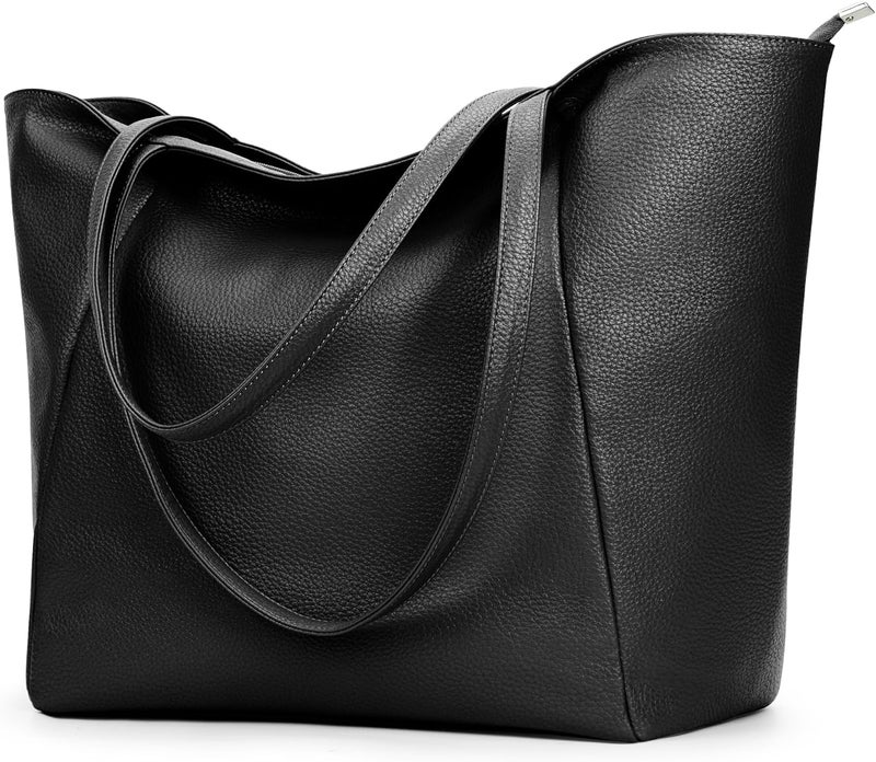 KALIDI Large Tote Bag Vegan Leather Casual Zipper Work Bag Weekender Hobo for Women 23L Oversize Shoulder Travel Purse - Image 1
